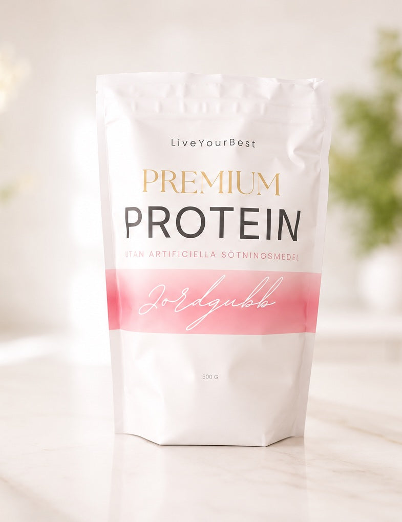 LiveYourBest Premium Protein Jordgubb — 500 g